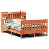 vidaXL Giroletto senza Materasso Marrone Cera 160x200 cm Legno di Pino