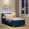 vidaXL Letto a Sorgente LED con materasso Blu 90 x 190 cm Tessuto