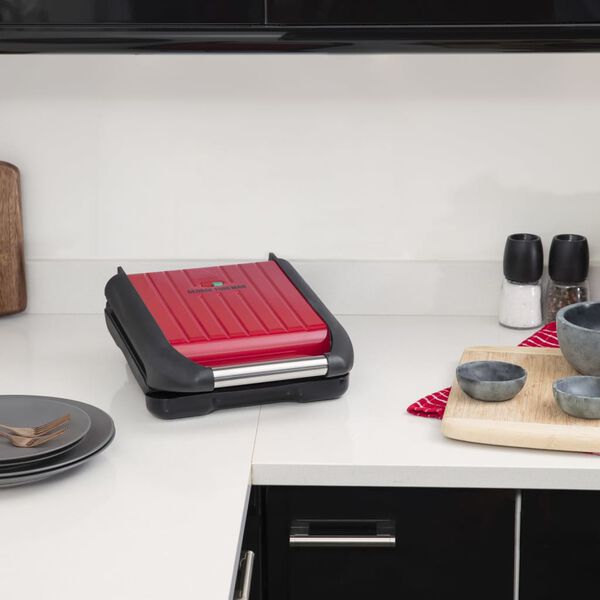 GEORGE FOREMAN Griglia Compatta in Acciaio S Rossa