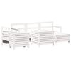 vidaXL Set Divani da Giardino 7 pz Bianco in Legno Massello di Pino