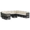 vidaXL Set Divano da Giardino 12 pcs Nero polyrattan