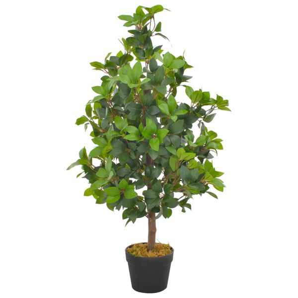 vidaXL Albero di Alloro Artificiale con Vaso Verde 90 cm