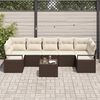 vidaXL Set Divano da Giardino con cuscino 8 pcs Marrone e Crema