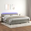 vidaXL Letto a Molle con Materasso e LED Grigio Chiaro 200x200 cm Velluto