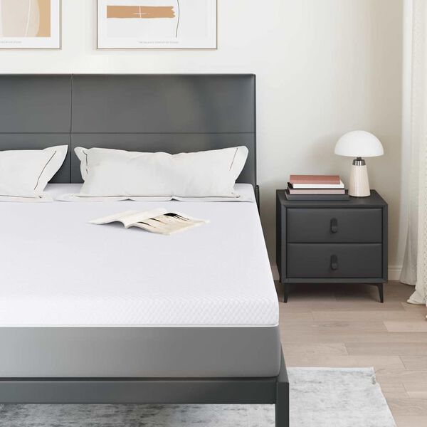 vidaXL Topper per materasso Bianco 200 x 200 x 7 cm Tessuto Jacquard