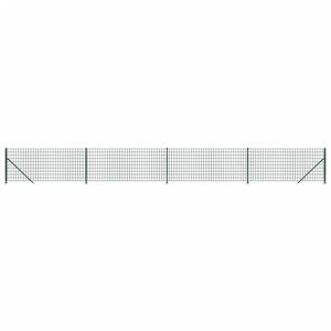 vidaXL Recinzione Metallica con Flangia Verde 1x10 m