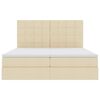 vidaXL Letto con luci a strisce a LED Crema 180 x 200 cm Tessuto