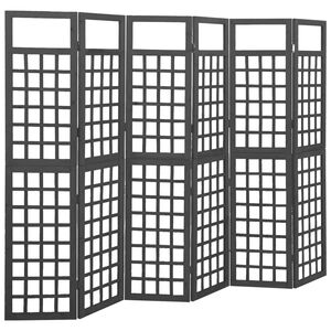 vidaXL Divisorio a 6 Pannelli in Legno di Abete Nero 242,5x180 cm