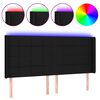 vidaXL Testiera a LED Nera 183x16x118/128 cm in Tessuto