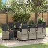 vidaXL Set da Pranzo per Giardino 9 pcs Grigio chiaro polyrattan