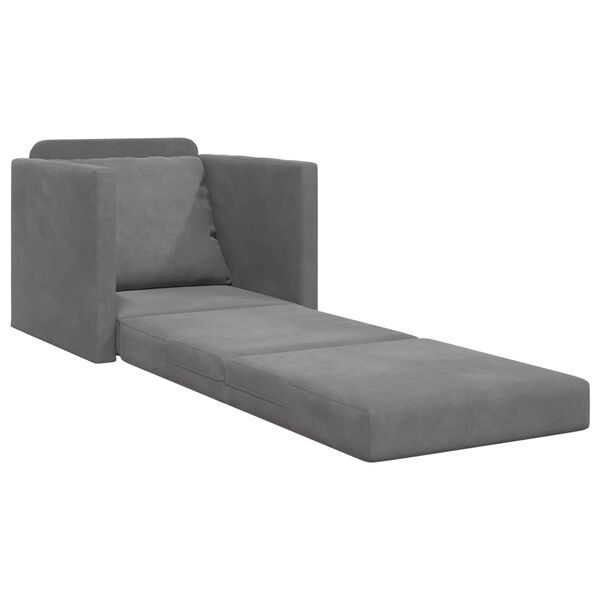 vidaXL Divano letto 60cm Grigio scuro Velluto