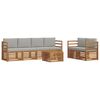 vidaXL Set di divani da esterno 7 pz Grigio Naturale e Chiaro