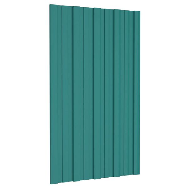 vidaXL Pannelli da Tetto 12 pz in Acciaio Zincato Verde 80x45 cm