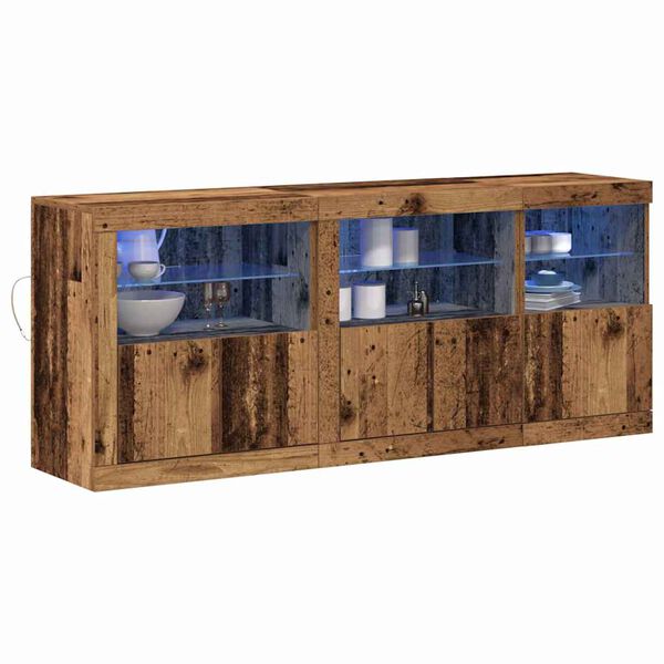 vidaXL Madia LED Legno vecchio 162 x 37 x 67 cm Legno multistrato