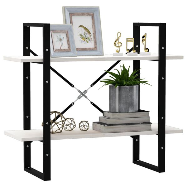 vidaXL Libreria a 2 Ripiani Bianca 80x30x70 cm in Massello di Pino