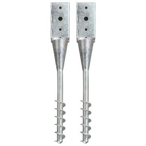 vidaXL Picchetti di Terra 2 pz Argento 7x7x56 cm in Acciaio Zincato