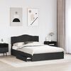 vidaXL Letto con Contenitore Nero 150 x 200 cm Legno multistrato