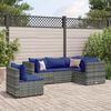 vidaXL Set Divani da Giardino 5 pz con Cuscini in Polyrattan Grigio