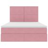 vidaXL Letto con contenitore e materasso Rosa 140 x 200 cm Velluto