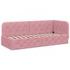 vidaXL Cornice del letto ad angolo Rosa 80 x 200 cm Velluto