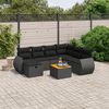vidaXL Set Divani da Giardino con Cuscini 8 pz Nero in Polyrattan