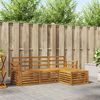 vidaXL Set divani 4 pcs Naturale Legno di Acacia Massello