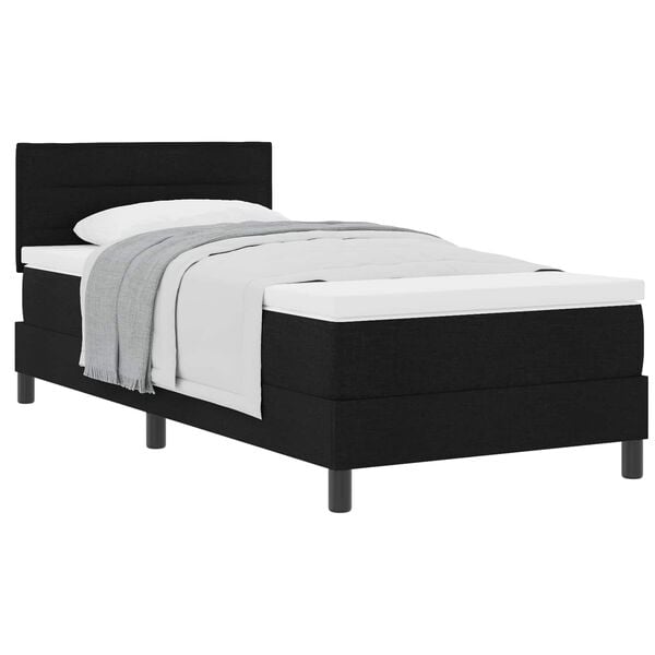 vidaXL Letto a molle con materasso Nero 90 x 190 cm Tessuto