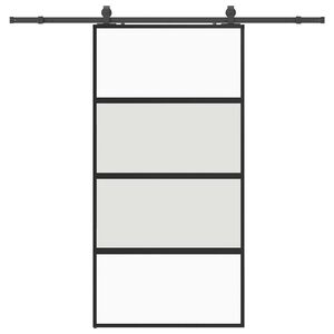 vidaXL Porta Scorrevole Ferramenta Nera 102,5x205 cm Vetro Temperato