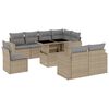 vidaXL Set Divano da Giardino 9 pz con Cuscini Beige in Polyrattan