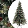 vidaXL Albero di Natale con Luci e Pigne Verde e Bianco 195cm PVC e PE