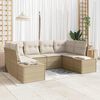 vidaXL Set Divano da Giardino con cuscino 6 pcs Beige polyrattan