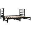 vidaXL Dormeuse Estraibile Nera 2x(90x190) cm Legno Massello di Pino