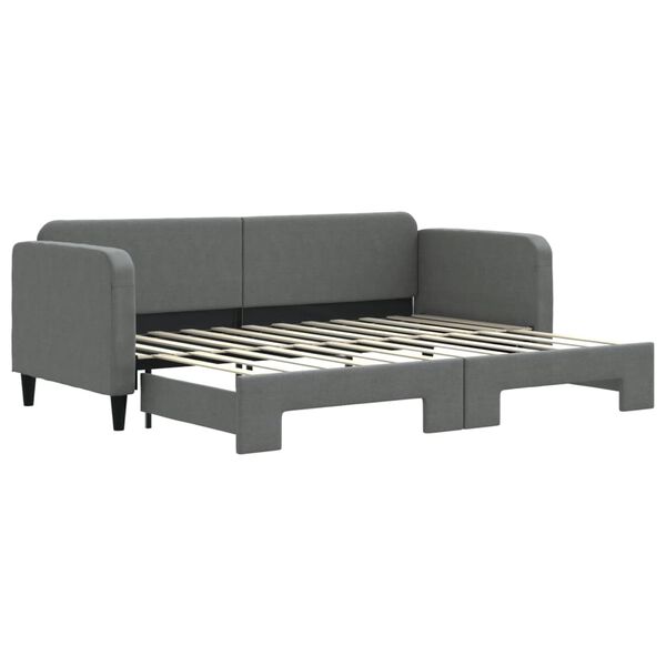 vidaXL Divano Letto con Letto Estraibile Grigio Scuro 80x200 Tessuto