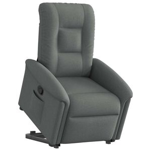 vidaXL Poltrona Alzapersona Reclinabile Grigio Scuro in Tessuto