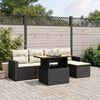 vidaXL Set Divano da Giardino 6 pz con Cuscini Nero in Polyrattan