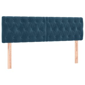 vidaXL Testiera Blu Scuro 160x7x78/88 cm in Velluto