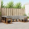 vidaXL Set di divani da esterno 9 pcs Grigio Naturale e Chiaro