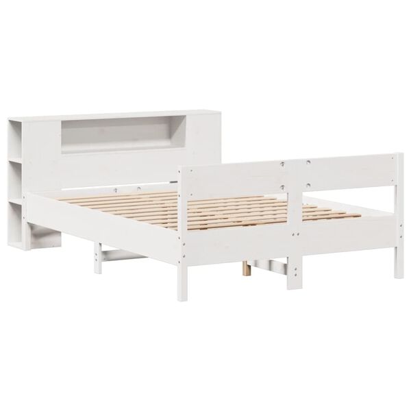vidaXL Letto Libreria senza Materasso Bianco 140x190 cm Legno di Pino