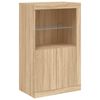 vidaXL Credenza con Luci LED Rovere Sonoma 202x37x100 cm