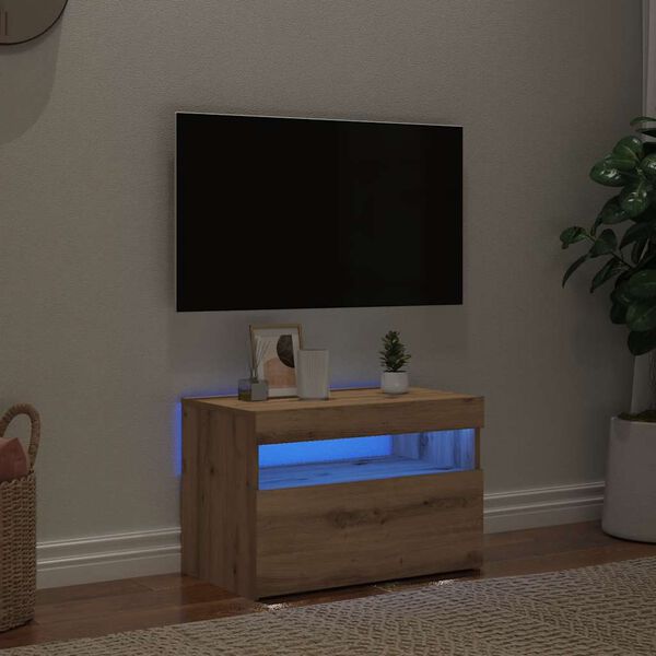 vidaXL Mobile Porta TV con LED Artigianale 60x35x40 cm Multistrato