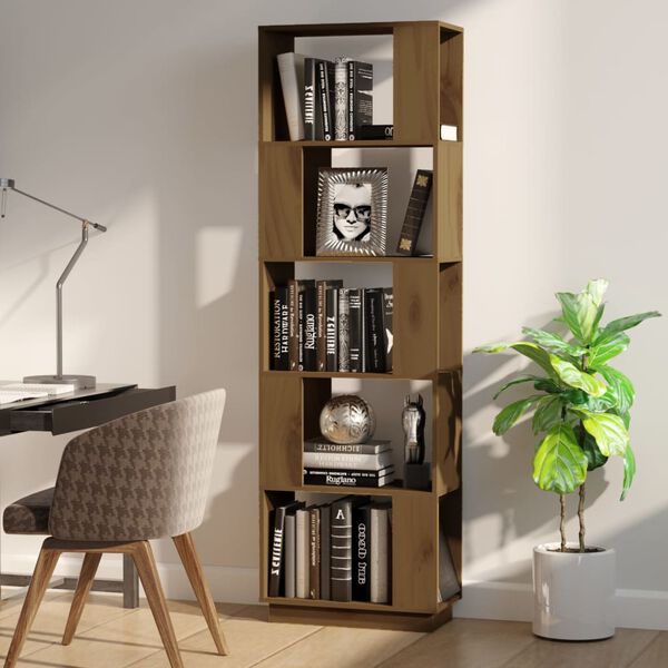 vidaXL Libreria/Divisorio Ambrato 51x25x163,5cm Legno Massello di Pino