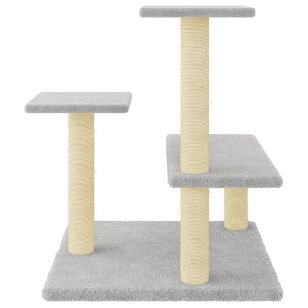 vidaXL Albero per Gatti con Tiragraffi in Sisal Grigio Chiaro 61 cm