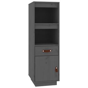 vidaXL Credenza Grigia 34x40x108,5 cm in Legno Massello di Pino