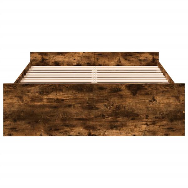 vidaXL Giroletto con Cassetti Rovere Fumo 135x190 cm Legno Multistrato