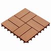 vidaXL Piastrella per Decking 11 pz Teak riciclato 30 x 30 cm WPC