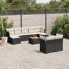 vidaXL Set Divani da Giardino 10pz con Cuscini in Polyrattan Nero