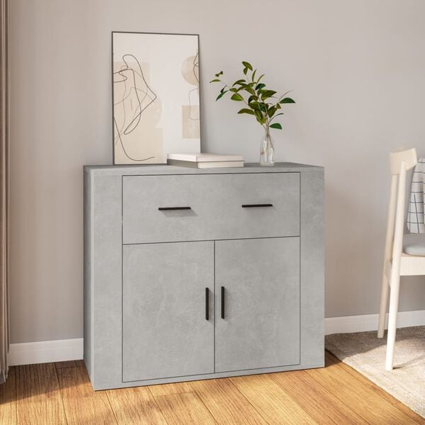 vidaXL Credenza Grigio Cemento 80x33x70 cm in Legno Multistrato