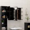 vidaXL Mobile Bagno con Specchio Nero 80x20,5x64 cm Legno Multistrato