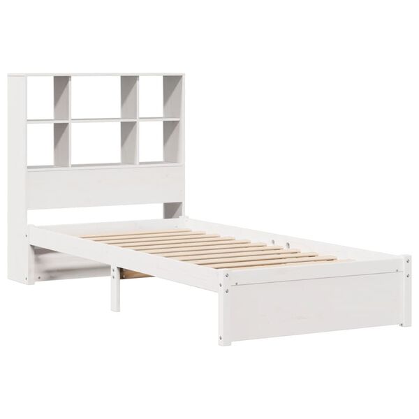 vidaXL Letto Libreria senza Materasso Bianca 90x200 cm Legno di Pino