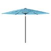 vidaXL Ombrellone Giardino con Palo in Acciaio Blu 288x288x225 cm